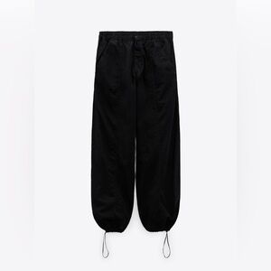 Zara Black Women's Casual Drawstring Trousers